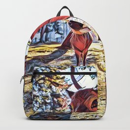 Deer Photo Bomb - Realistic Deer Drawing Backpack