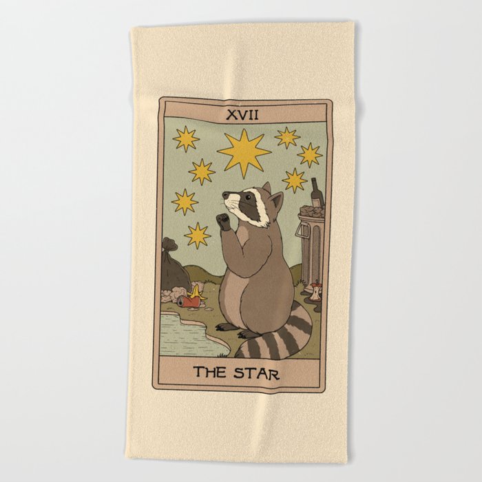 The Star - Raccoons Tarot Beach Towel