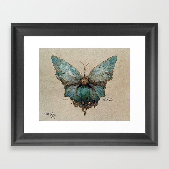 Butterflies of Willowood: Jeweltailed Bluewing Framed Art Print