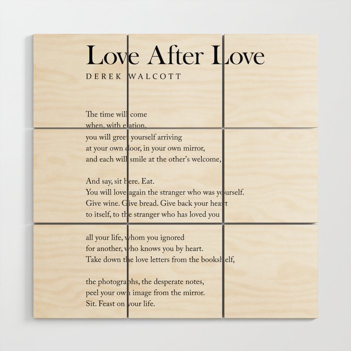 Love After Love - Derek Walcott Poem - Literature - Typography Print 1 Wood Wall Art