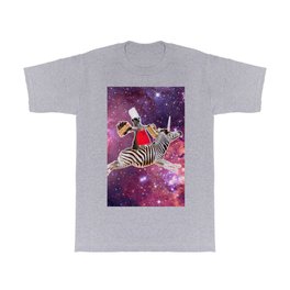 Lemur Riding Zebra Unicorn Eating Cake T Shirt | Outerspace, Flying, Cake, Collage, Lemur, Galaxy, Epic, Eating, Space, Funny 