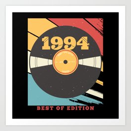 BEST OF VINYL BIRTHDAY 1994 Art Print | Birthday, Music, Best Of, Born In 1994, Birthday Gift, Music Lover, Retro, Graphicdesign, Vinyl, Birthday 1994 