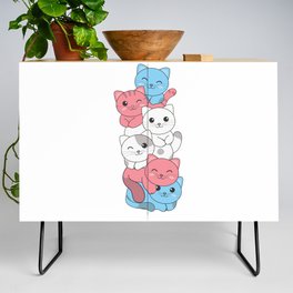 Transgender Flag Cat Pride Lgbtq Cute Cat Credenza