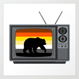 Gay Bear TV for Pride Season Art Print | Bears, Vintage, Cub, Retro, Tv, Bearpride, Graphicdesign, Daddy, Pride, Prideseason 