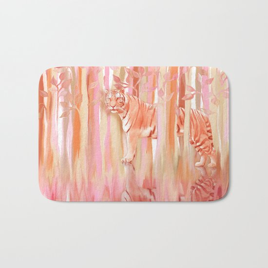 Tiger in the Trees - Painting / Collage Bath Mat