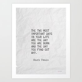 Mark Twain quotes 100 Art Print