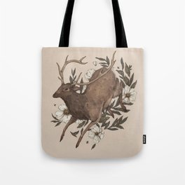 Floral Elk Tote Bag