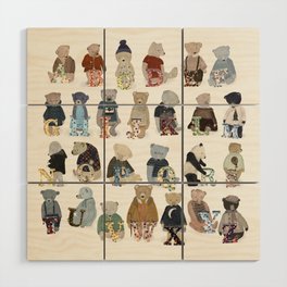 teddy bear alphabet Wood Wall Art