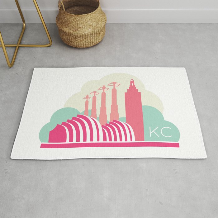 Kansas City in the Clouds - Pink Rug