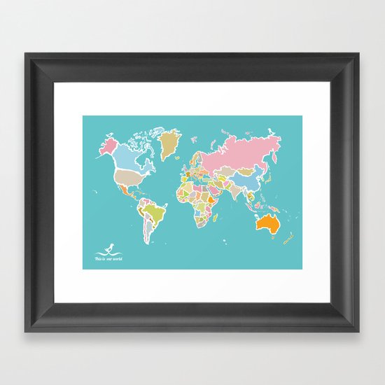 Map Print Framed Art Print