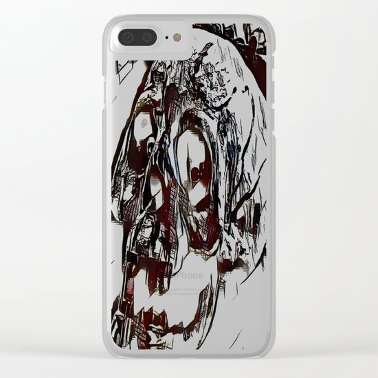 Metal Paper Skull Clear iPhone Case