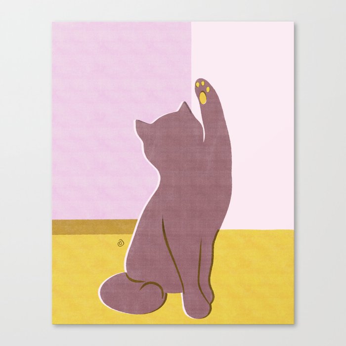 Risograph Kitten - blush Canvas Print