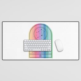 Libra Zodiac | Rainbow Stripe Desk Mat