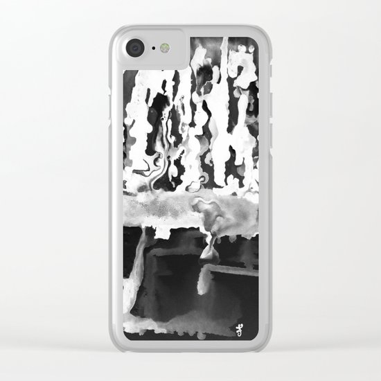 Dripping Tease in White and Black Clear iPhone Case