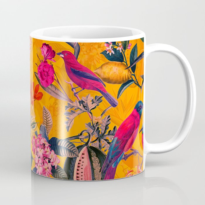 Vintage And Shabby Chic - Colorful Summer Botanical Jungle Garden Coffee Mug