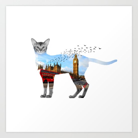 London cat Art Print