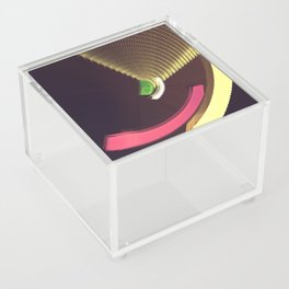 Abstract Geometric Digital Illustration in Purple Pink Yellow & Green Acrylic Box