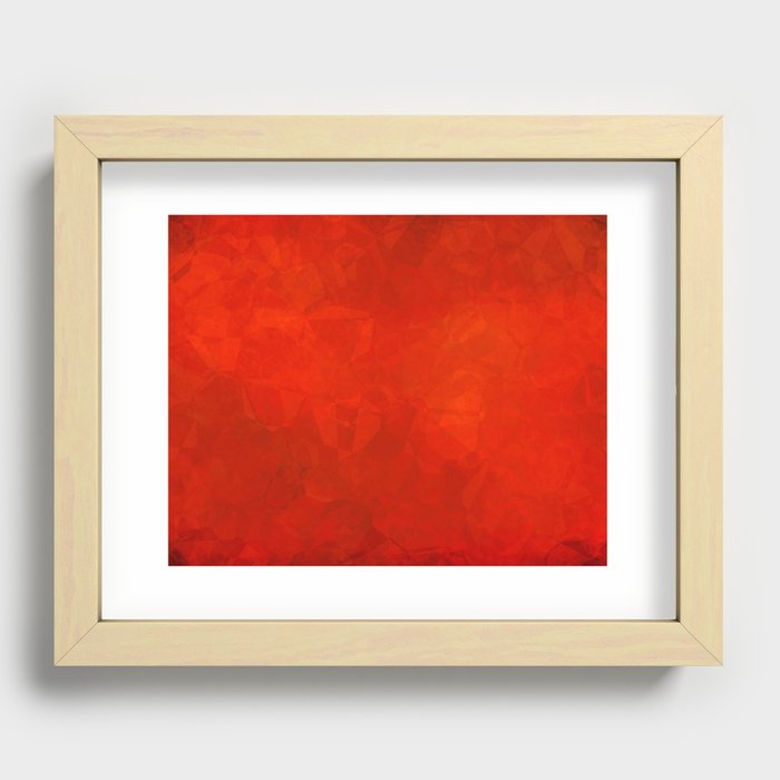 Bright Red Polygonal Shapes Recessed Framed Print
