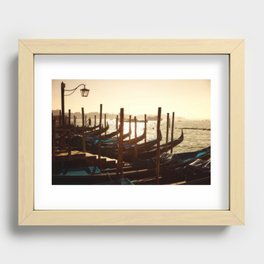 Venice, Italy. Gondolas at sunrise. Recessed Framed Print