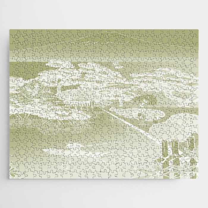 Japan Mural - Reverse Frosted Celadon Jigsaw Puzzle
