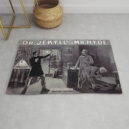 Dr. Jekyll and Mr. Hyde Rug | Illustration, Black and White, Vintage, Movies & TV 