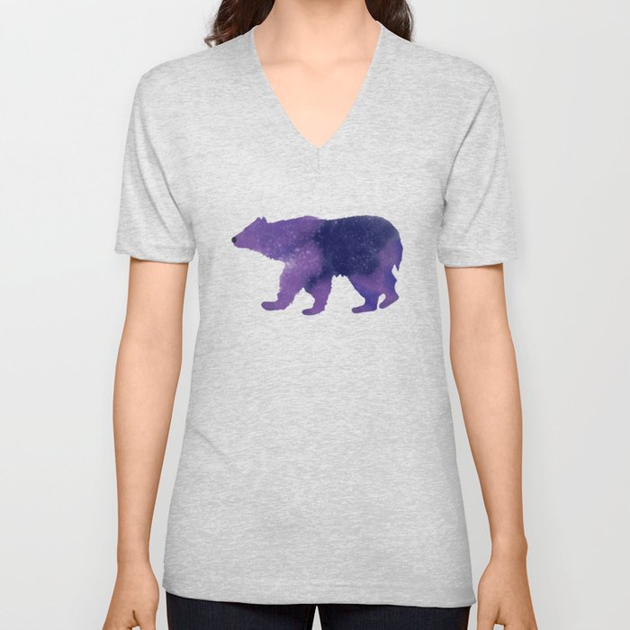 Some Bear Out There, Galaxy Bear V Neck T Shirt