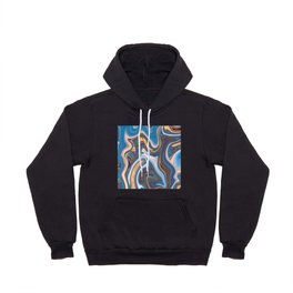 Abstract Classic Blue Coral Violet Yellow Liquid Marble Pattern Hoody