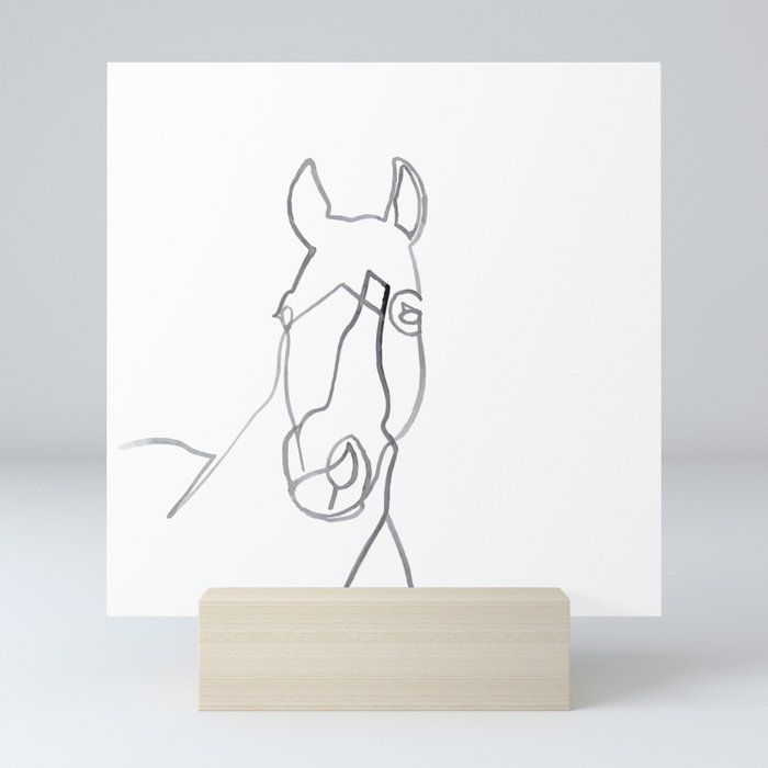 Horse Line Drawing Mini Art Print