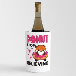 Sweet Red Panda Funny Animals In Donut Pink Wine Chiller