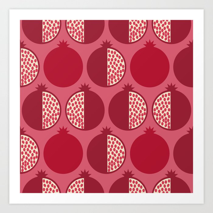 Pomegranate Line Up Reds Art Print