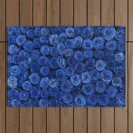 Blue Roses Outdoor Rug