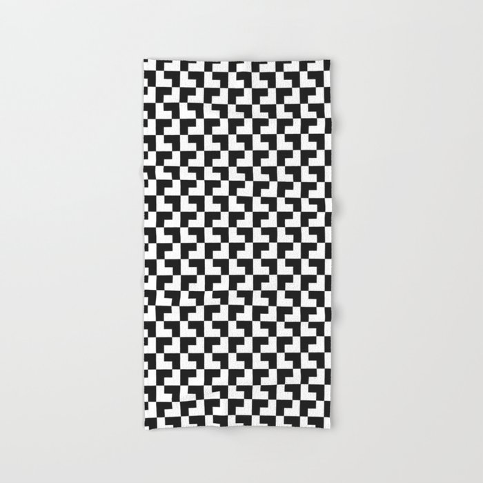Black and White Tessellation Pattern - Graphic Design Hand & Bath Towel