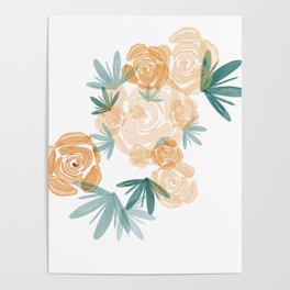 Watercolour floral greenery  Poster