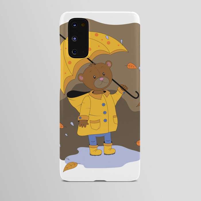 Teddy Bear in The Rain Android Case