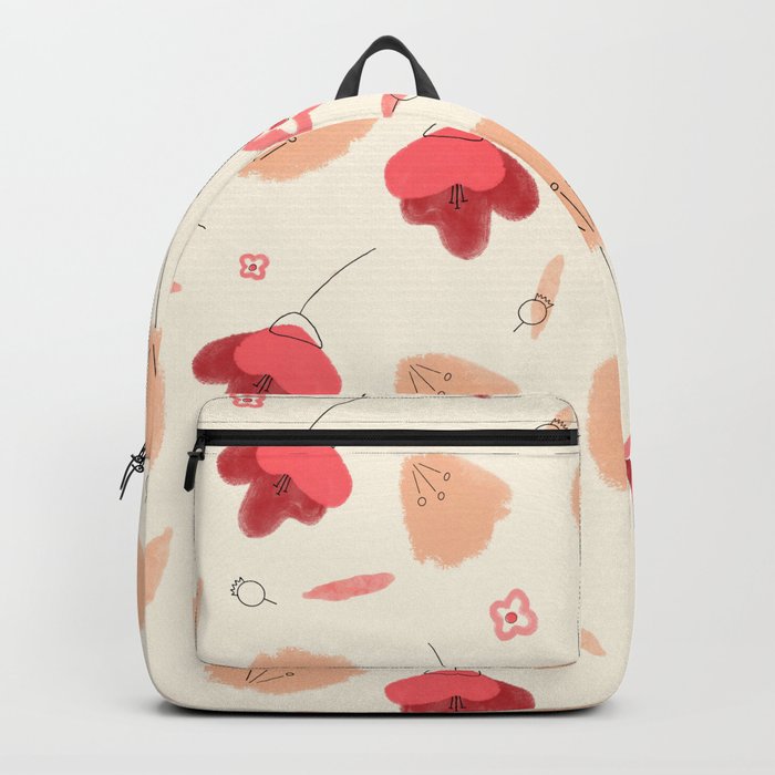 Pink Poppies Seamless Pattern Backpack