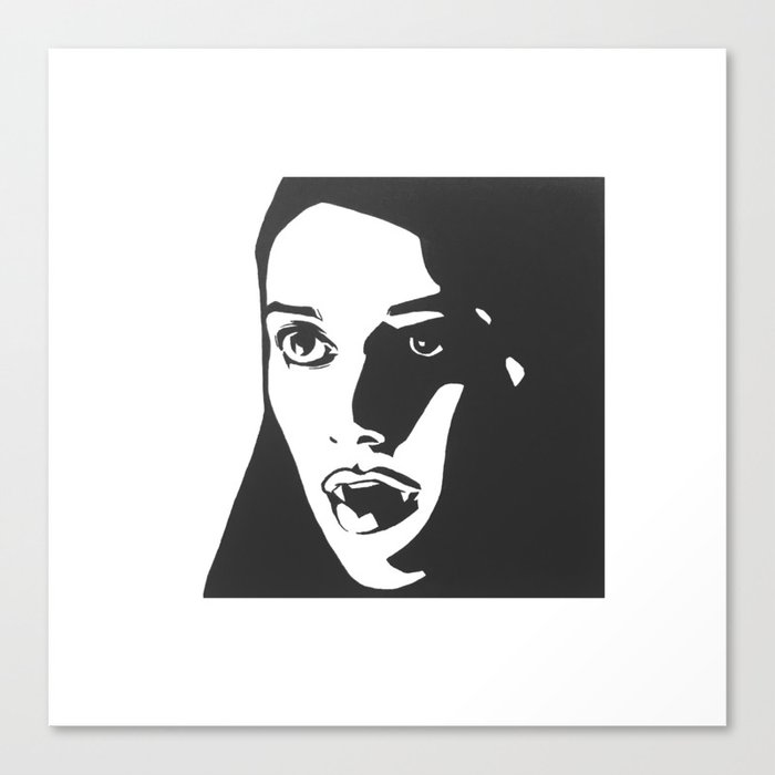 A Girl Walks Home Alone at Night Canvas Print