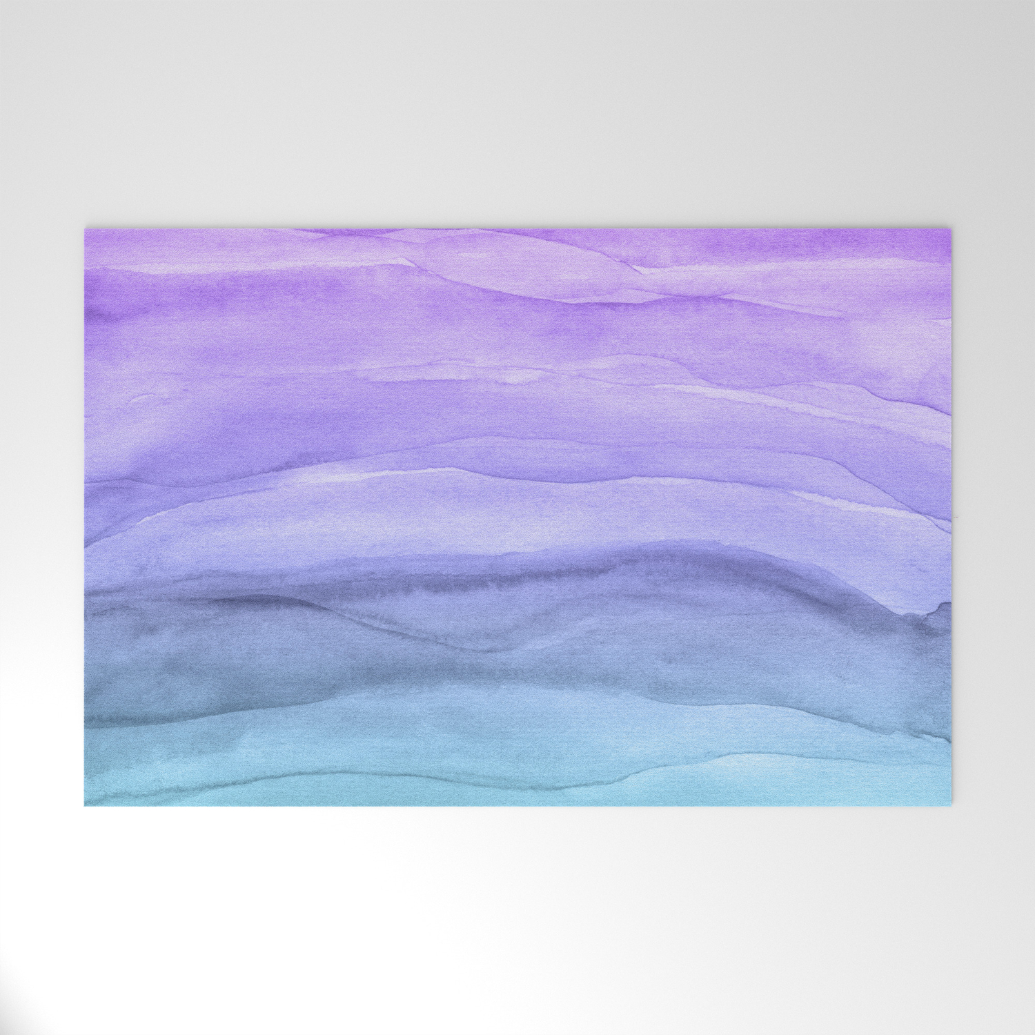 Abstract Watercolor Layers - Purple Ombre Welcome Mat By Blue Sky Whimsy | Society6