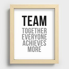 Team Work Quotes, Office Decor, Office Wall Art, Office Art, Office Gifts Recessed Framed Print