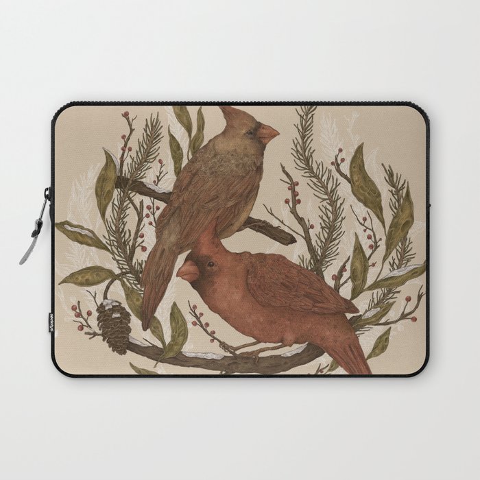 Wintery Cardinals Laptop Sleeve