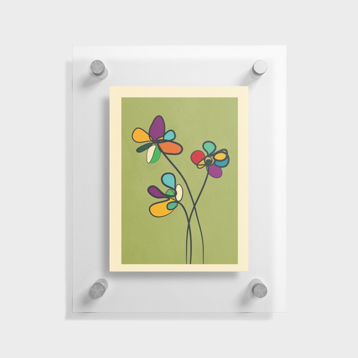 Line Little Wildflowers 1 Floating Acrylic Print