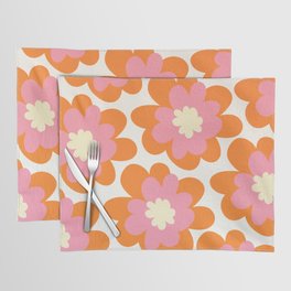 Pink and Orange Flower Pattern Placemat