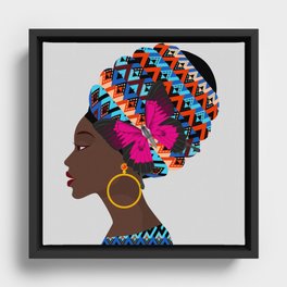 Colorful African woman  Framed Canvas