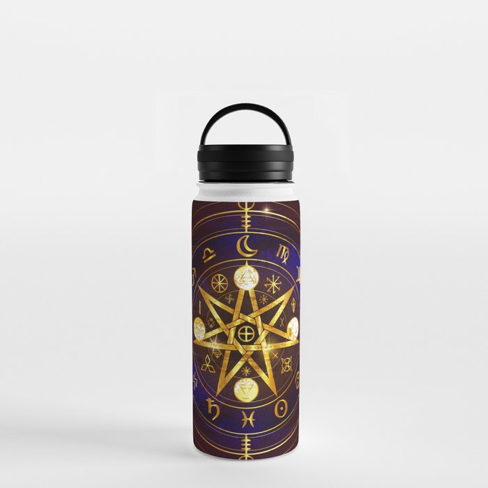 Magical Horoscope witchcraft pentagram Water Bottle