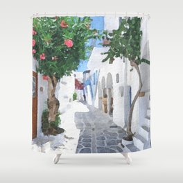 Santorini Greece #10 Shower Curtain
