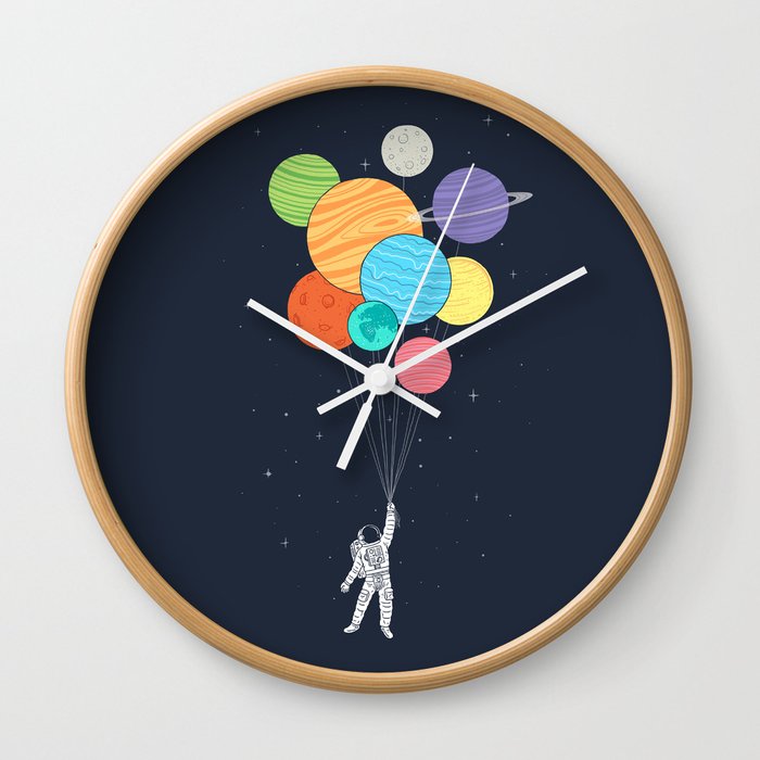 Planet Balloons Wall Clock