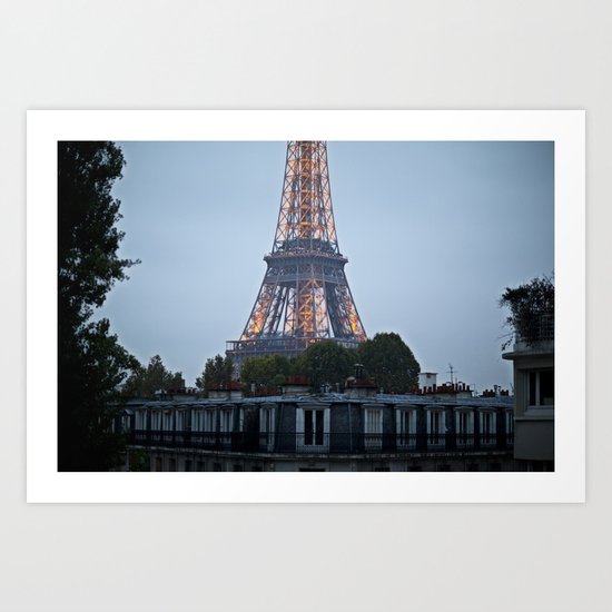 Eiffel Tower at Dusk. Art Print