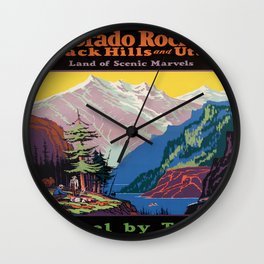 Vintage poster - Colorado Rocky Mountains Wall Clock