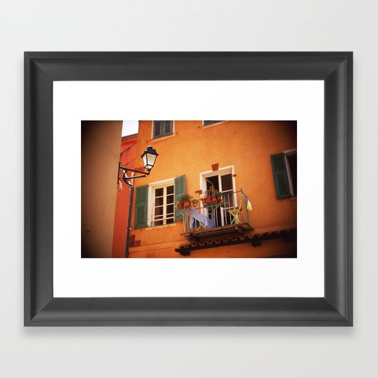 French Riviera Landscape Framed Art Print