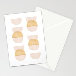 Yellow & pink shapes pattern Stationery Card