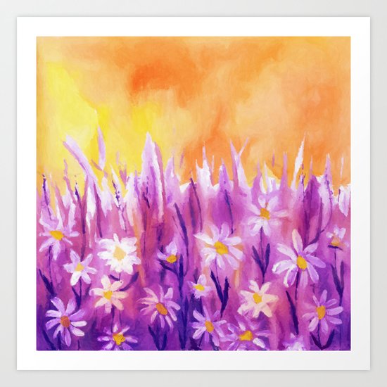 White flowers fantasy Art Print